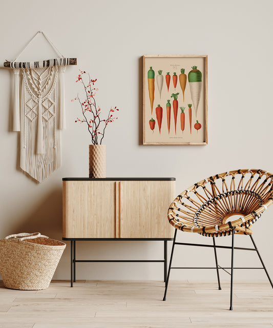 Carrots Chart Botanical Poster