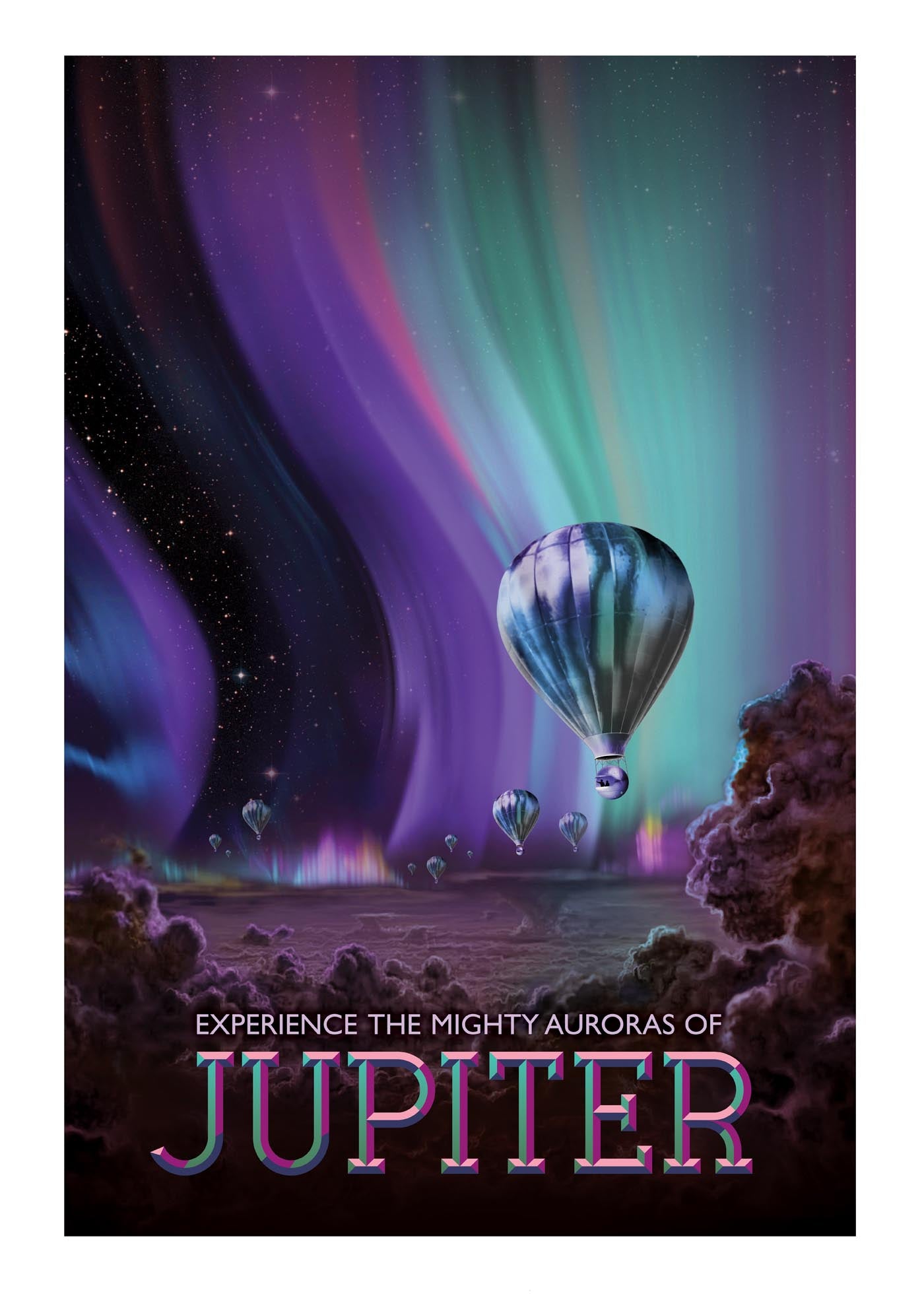 Auroras of Jupiter Space Poster