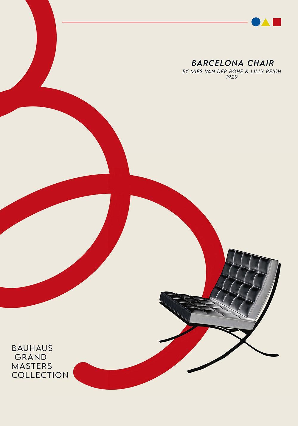 Barcelona Chair by Bauhaus Masters Art Poster