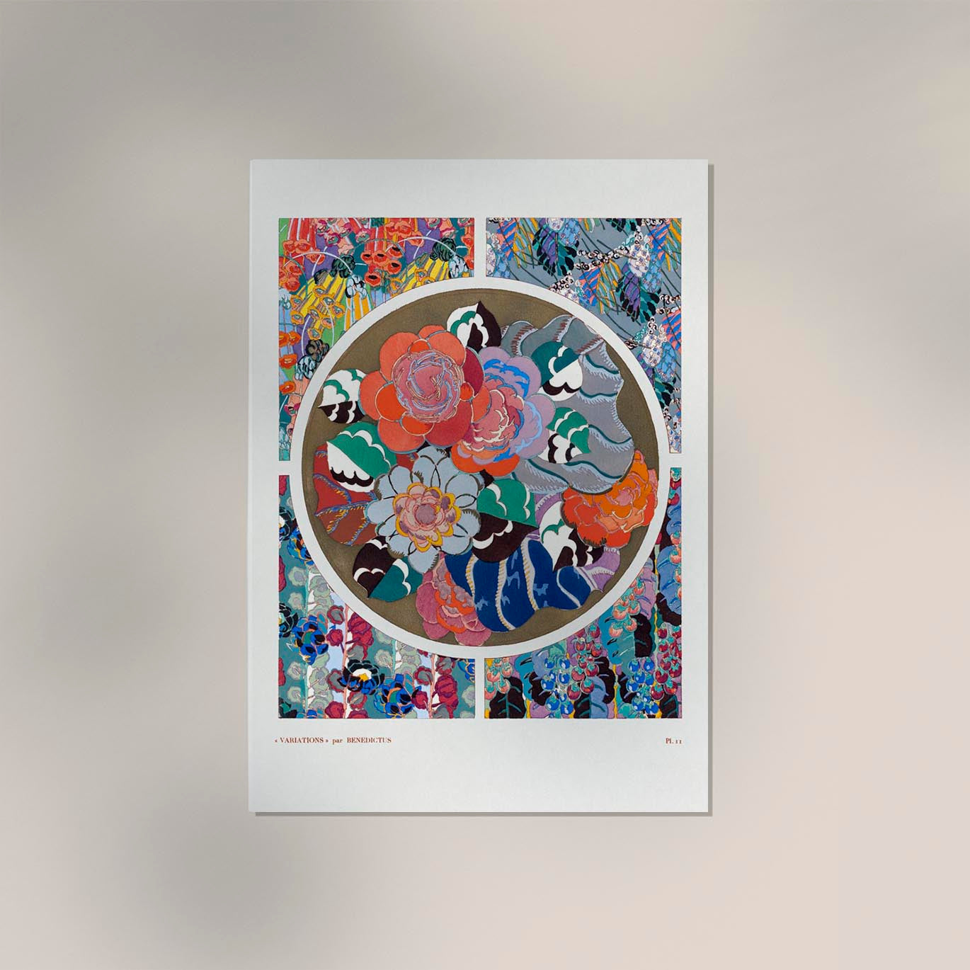 Flower art deco pattern n. 11 by Édouard Bénédictus