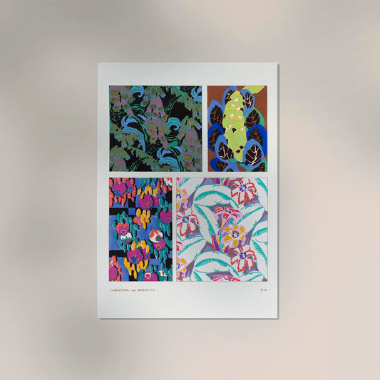 Floral vintage art deco pattern n. 18 by Édouard Bénédictus