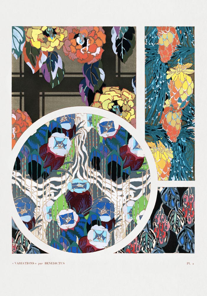 Vintage floral art deco pattern n. 2 by Édouard Bénédictus