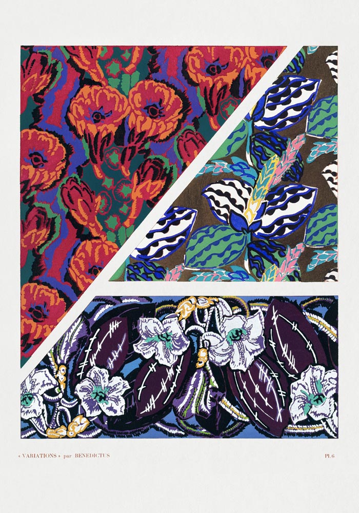 Vintage geometric floral motifs n. 6 by Édouard Bénédictus