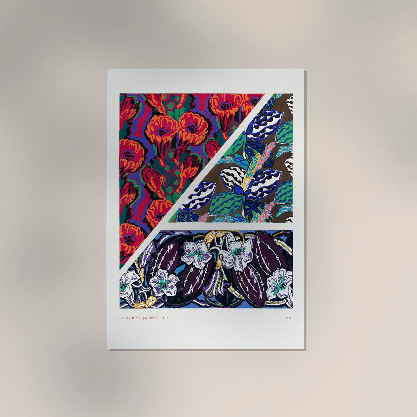 Vintage geometric floral motifs n. 6 by Édouard Bénédictus