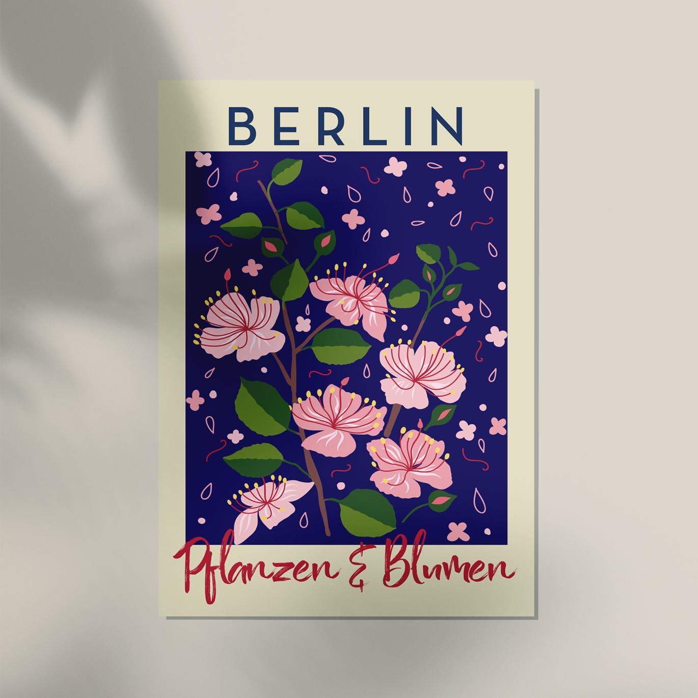 Berlin Plants and Flowers Pink Sakura Art Poster