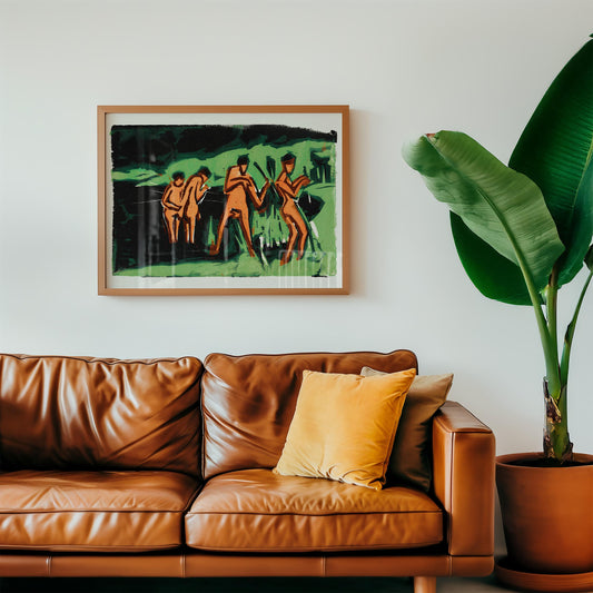 Bathers Throwing Reeds by Ernst Kirchner