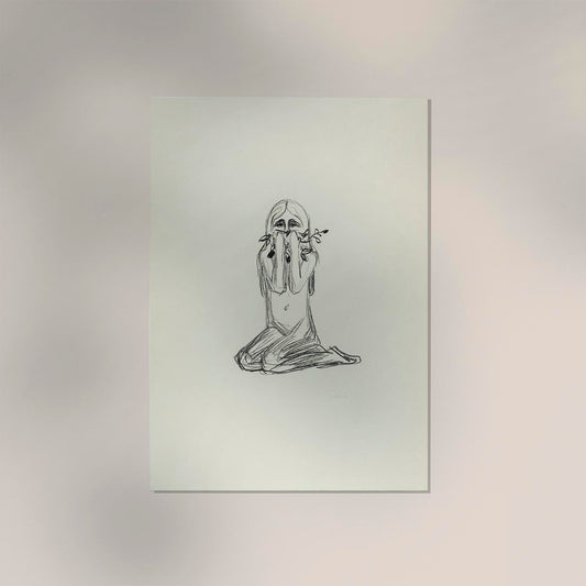 Edvard Munch Omega and the Flower Art Poster