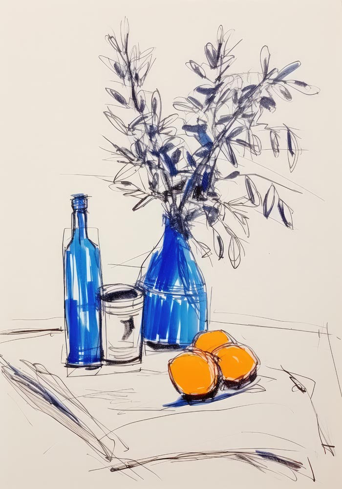 Orange and Blues Art Print