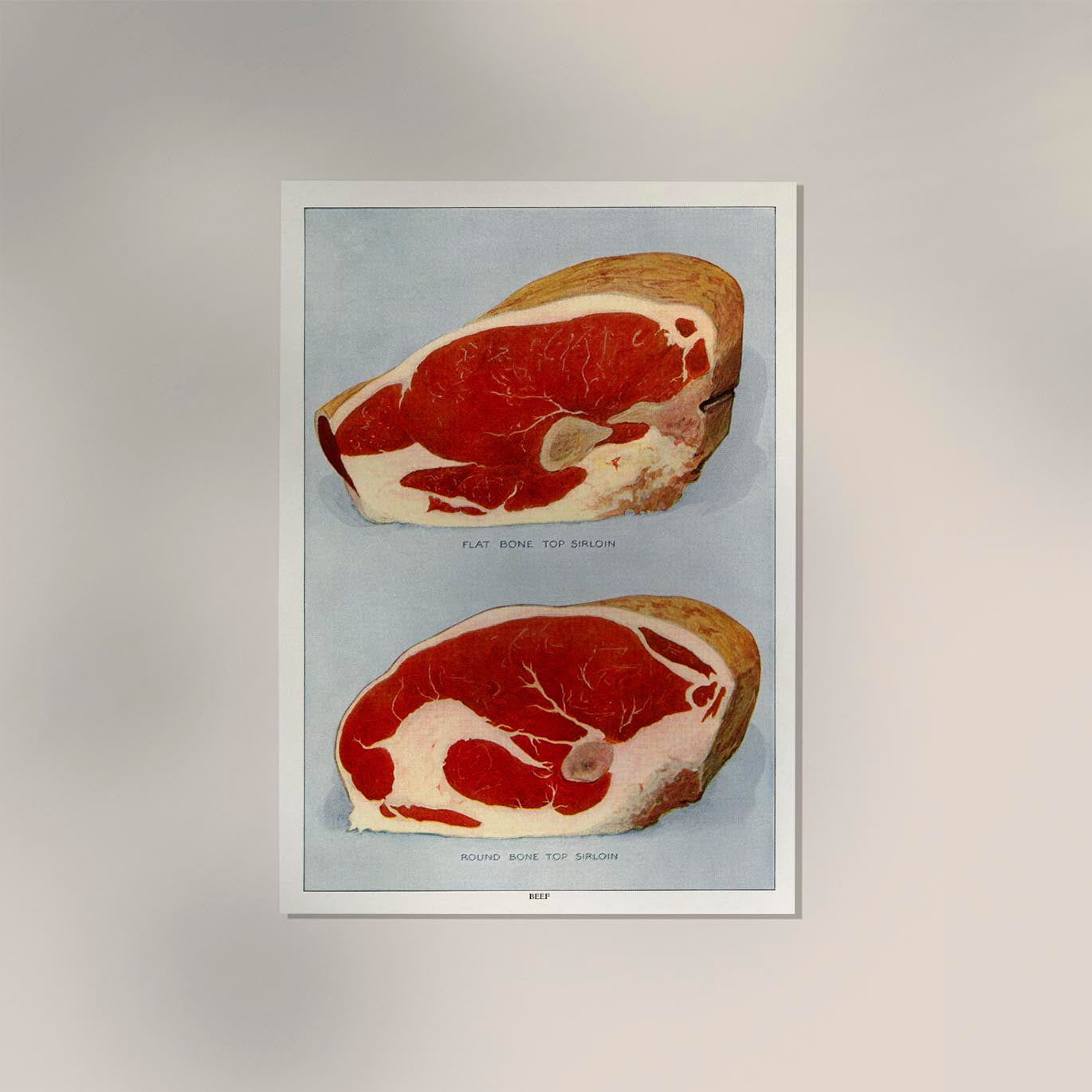 Beef Flat Bone Vintage Poster
