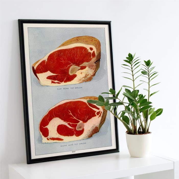 Beef Flat Bone Vintage Poster