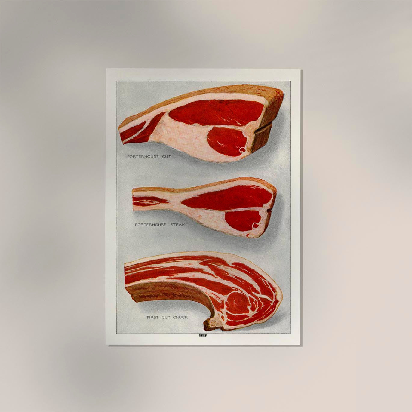 Beef 3 Pieces Steak Poster