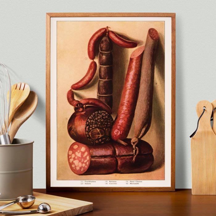 Vintage Sausages Poster
