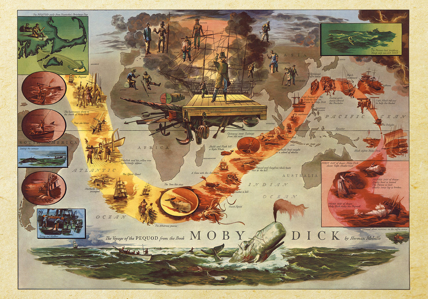 Moby Dick Voyage Fantasy Poster