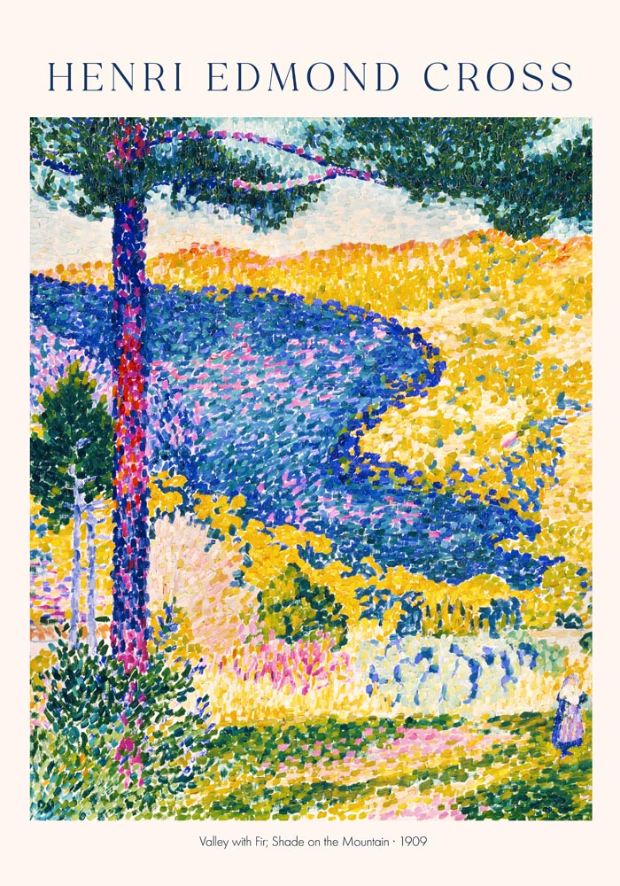 Valley with Fir Shade on the mountain by Henri Edmond Cross Exhibition Poster