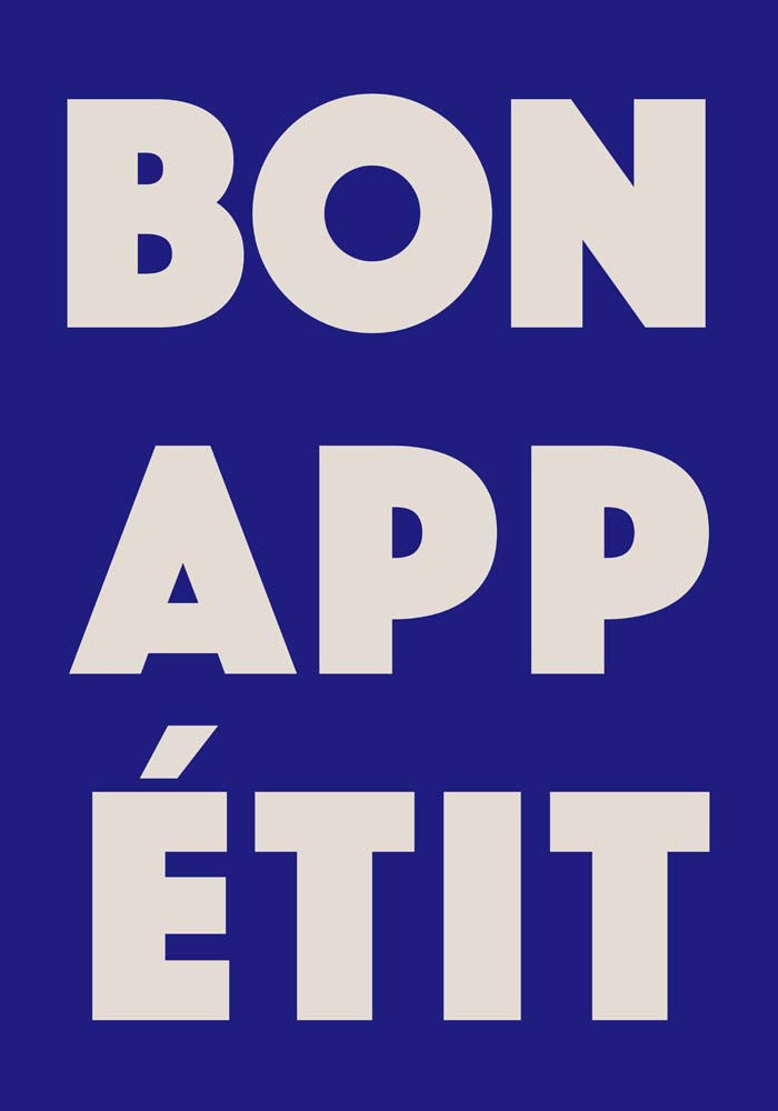 Bon Appétit Navy Blue Art Print