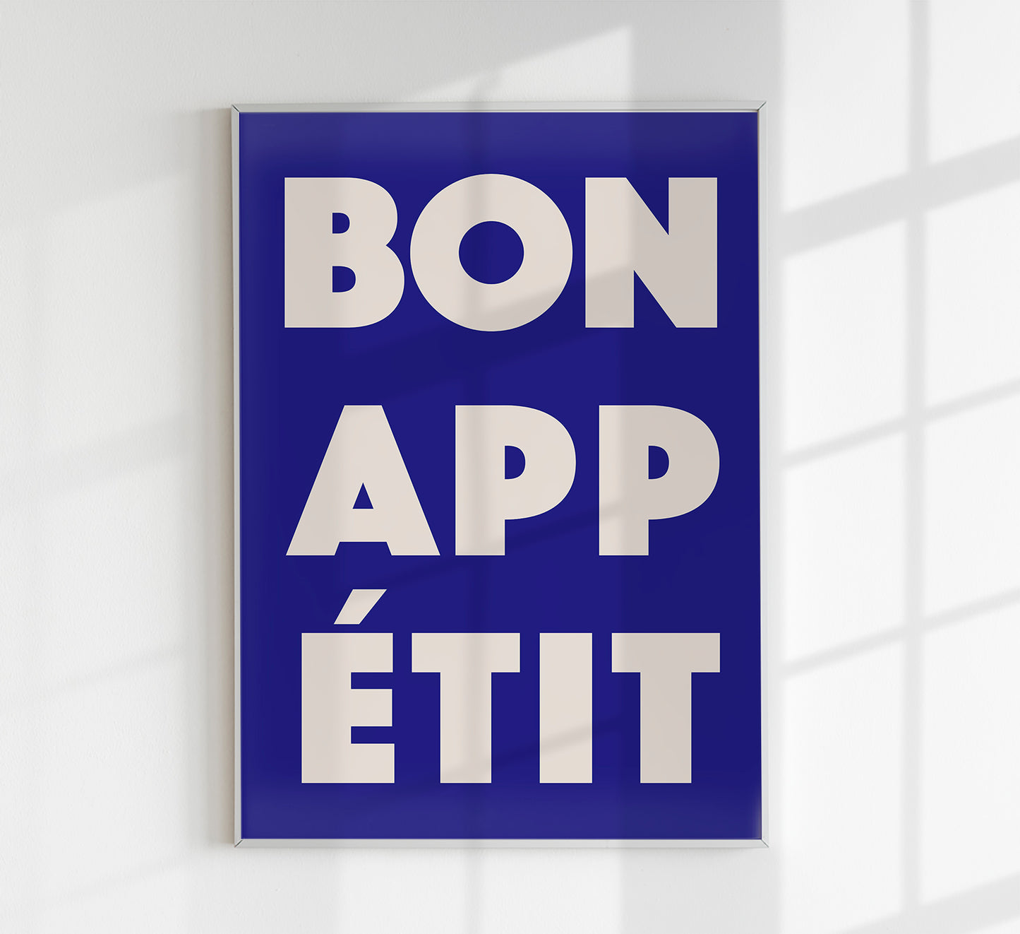 Bon Appétit Navy Blue Art Print