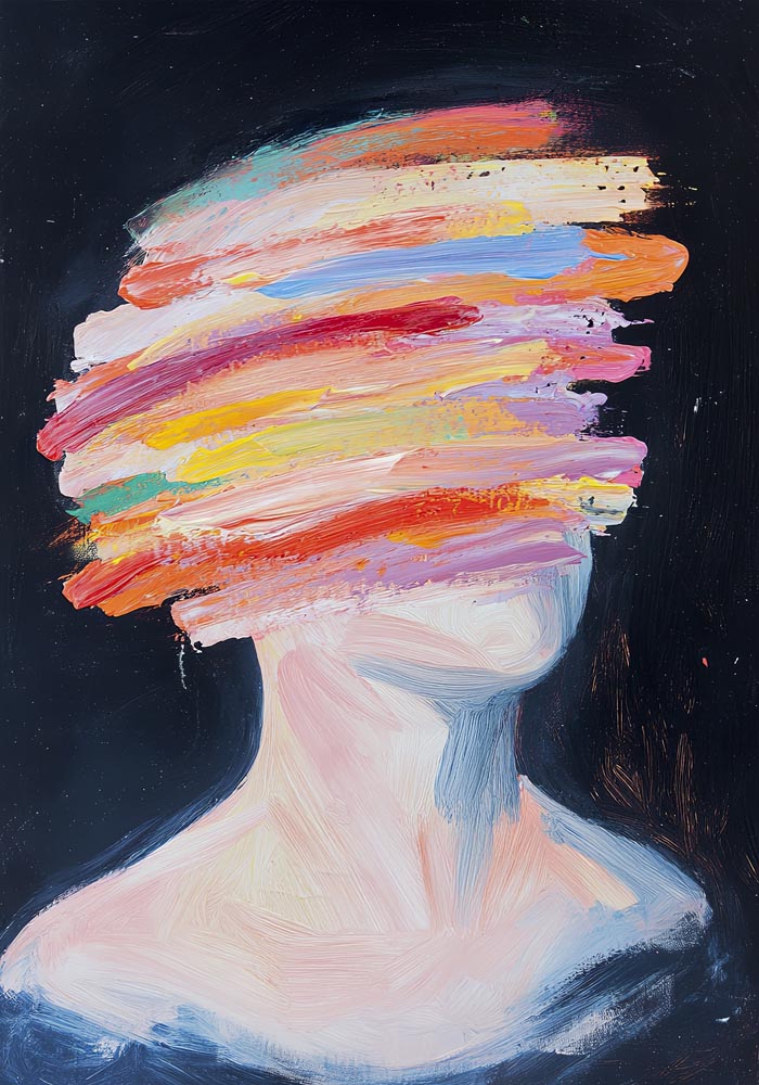 Brushtrokes Face Art Print