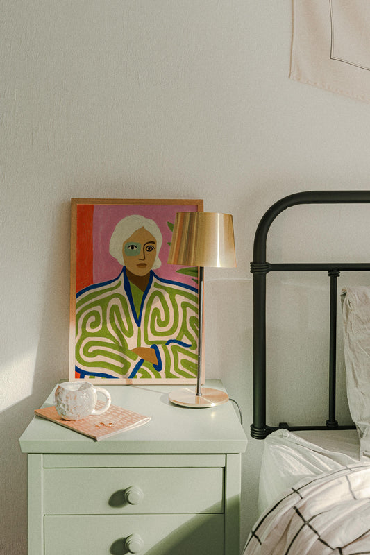 Girl & Exotic Jacket Art Print