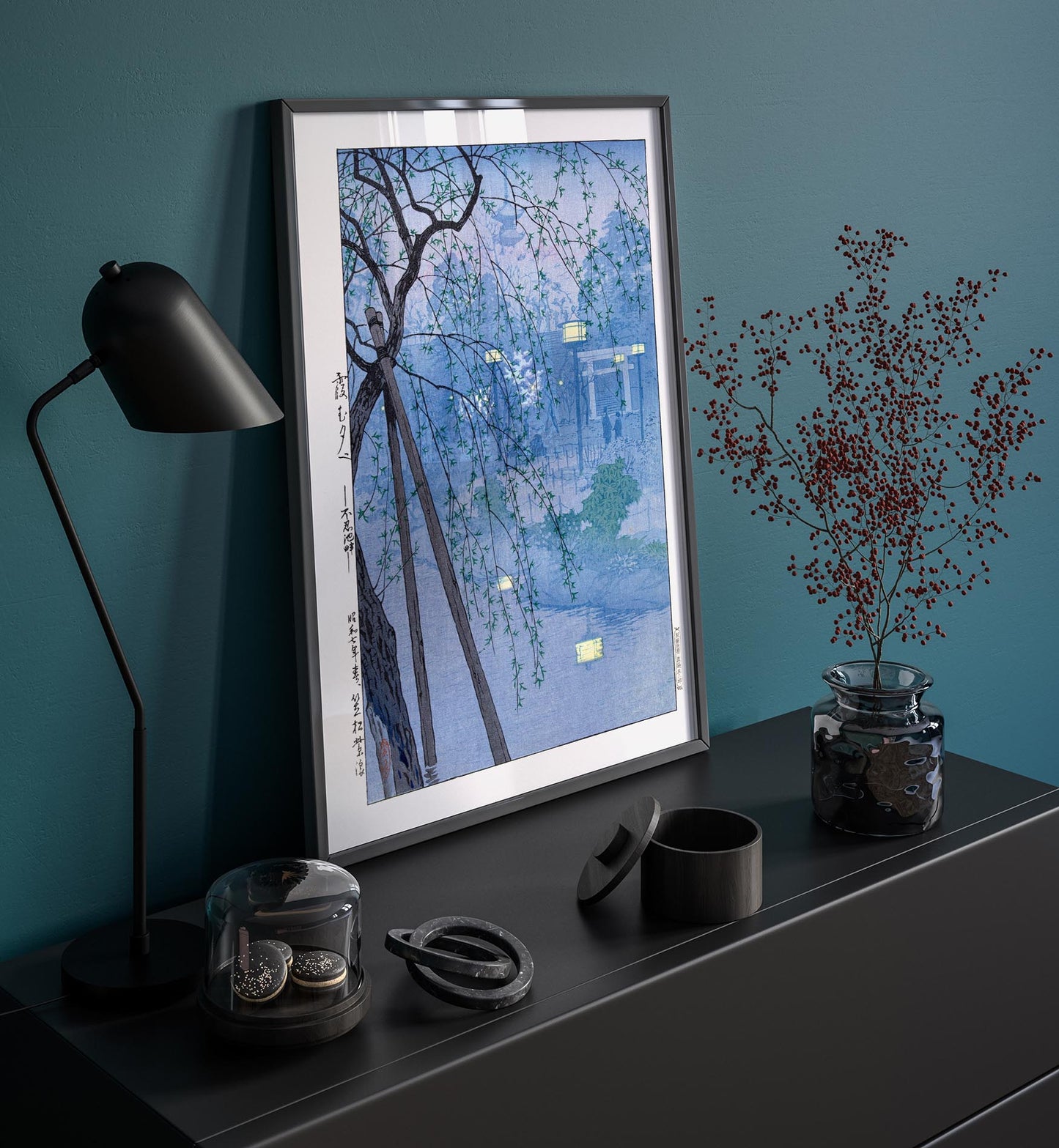 Japan at night by Shirô Poster