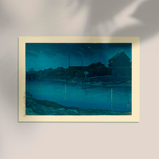 Ōmori Coast Art Print by Kawase Hasui