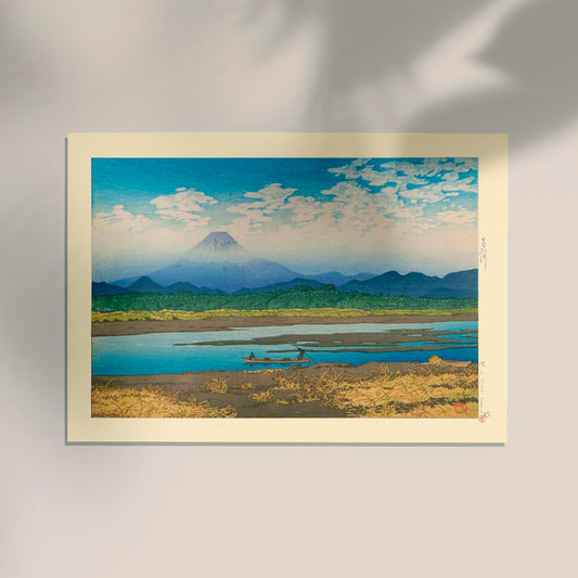 Hasui Mt Fuji Seen Art Print from the River Banyu