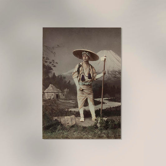 Pilgrim Going Up to Fujiyama by Kimbei