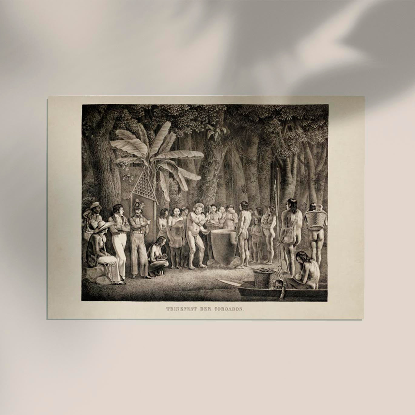 The Drinkfest of Coroados Tribe Anthropology Vintage Poster