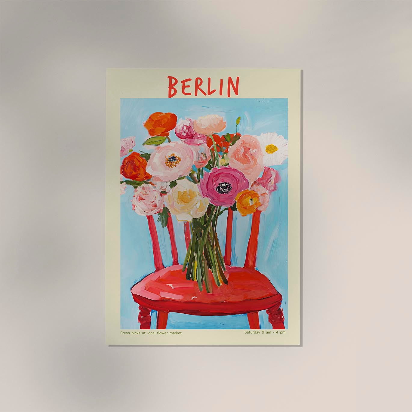 Berlin Local Flower Market Art Poster