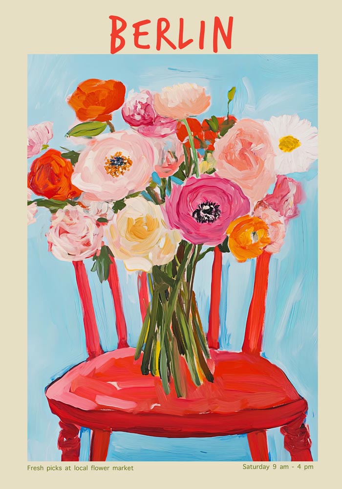 Berlin Local Flower Market Art Poster