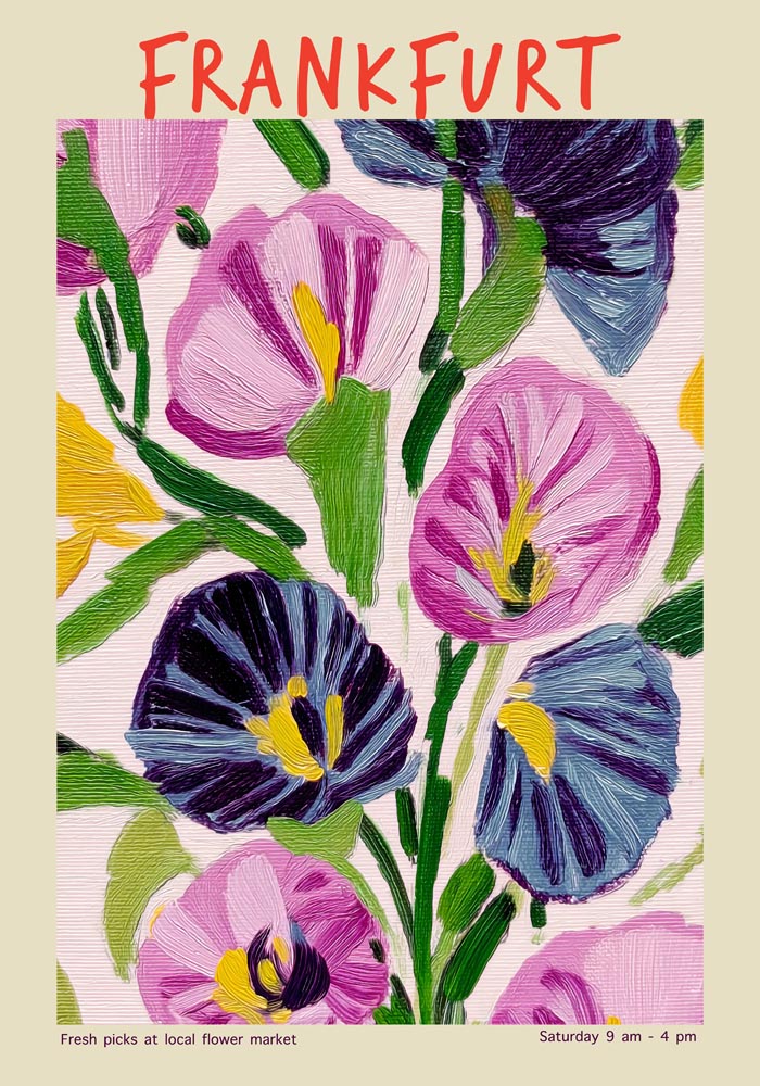 Frankfurt Local Flower Market Art Poster