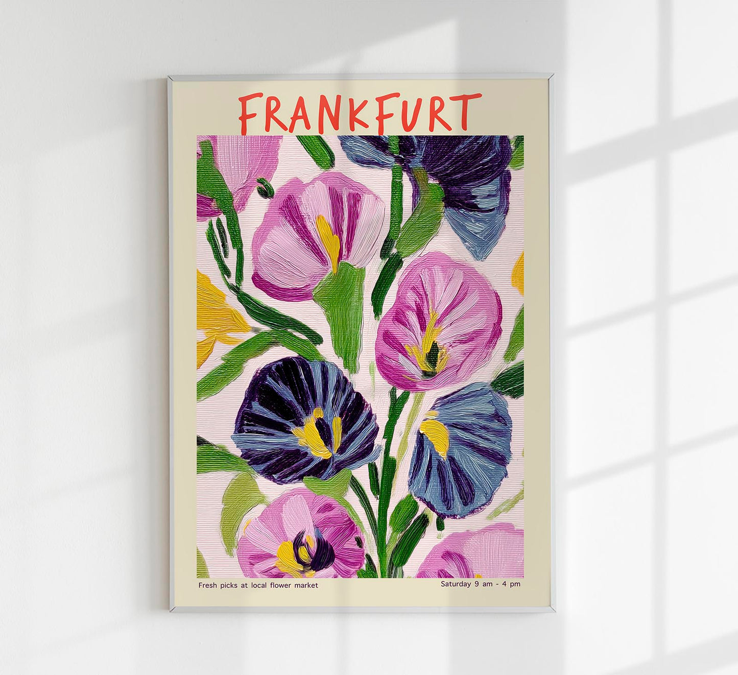 Frankfurt Local Flower Market Art Poster