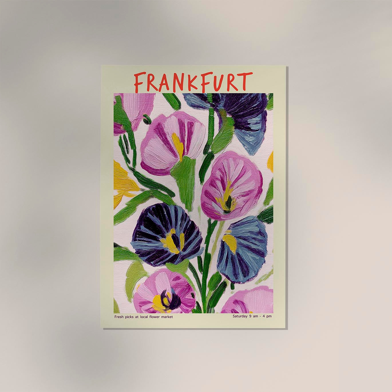 Frankfurt Local Flower Market Art Poster