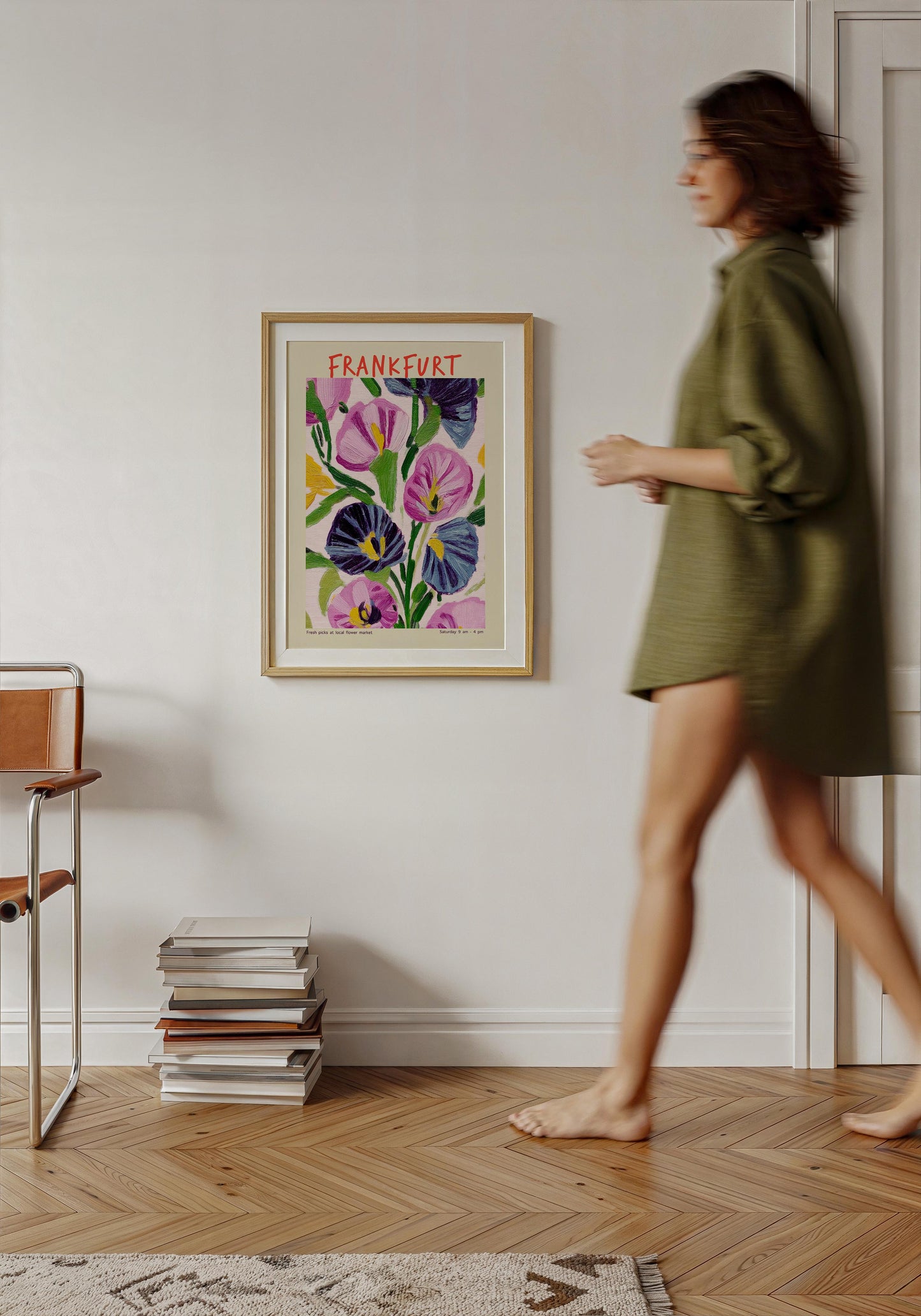 Frankfurt Local Flower Market Art Poster