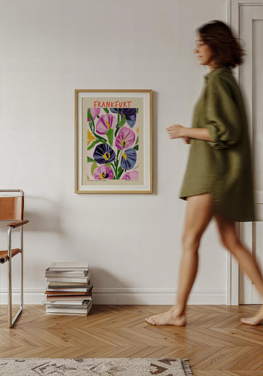 Frankfurt Local Flower Market Art Poster