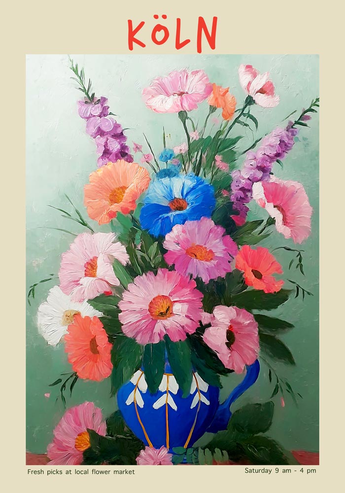 Köln Local Flower Market Art Poster