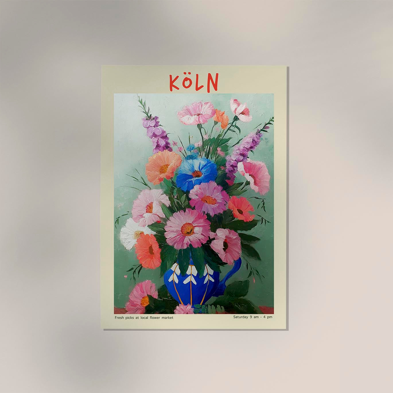 Köln Local Flower Market Art Poster