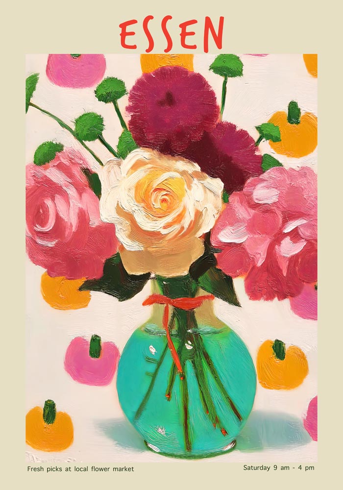 Essen Local Flower Market Art Poster
