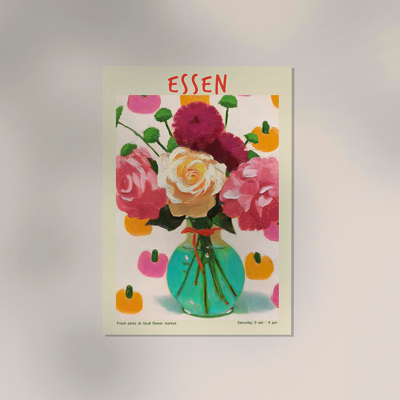 Essen Local Flower Market Art Poster