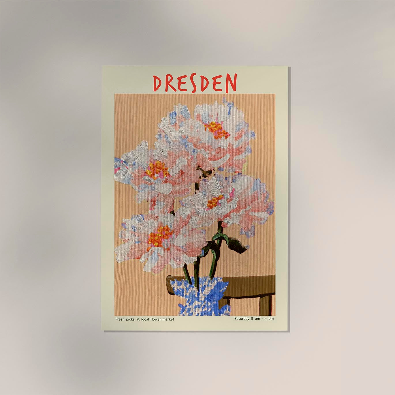 Dresden Local Flower Market Art Poster