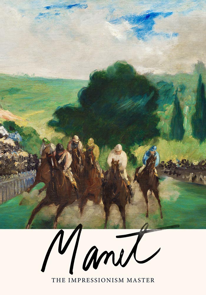 The Races at Longchamp by Manet Exhibition Poster
