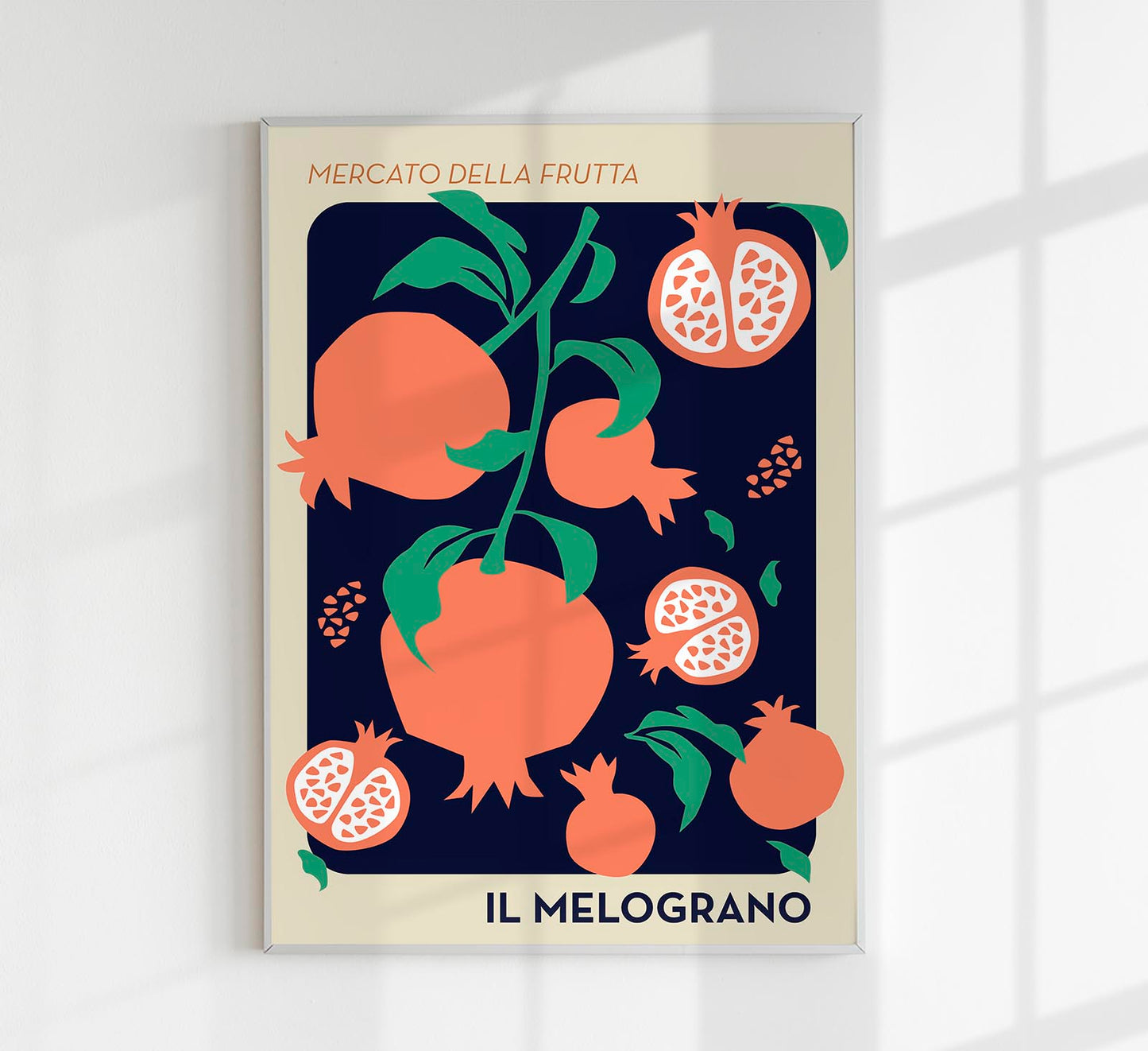 Il Melograno Fruit Market Dark Blue Art Poster