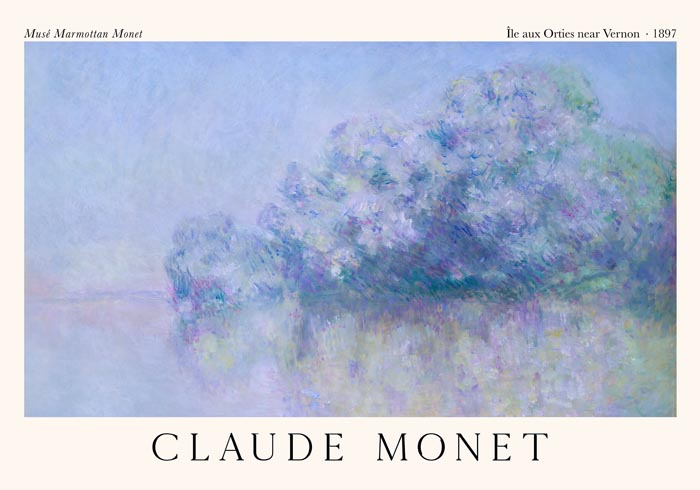 Île aux Orties near Vernon by Claude Monet Exhibition Poster