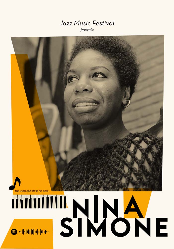 Nina Simone Yellow Music Poster