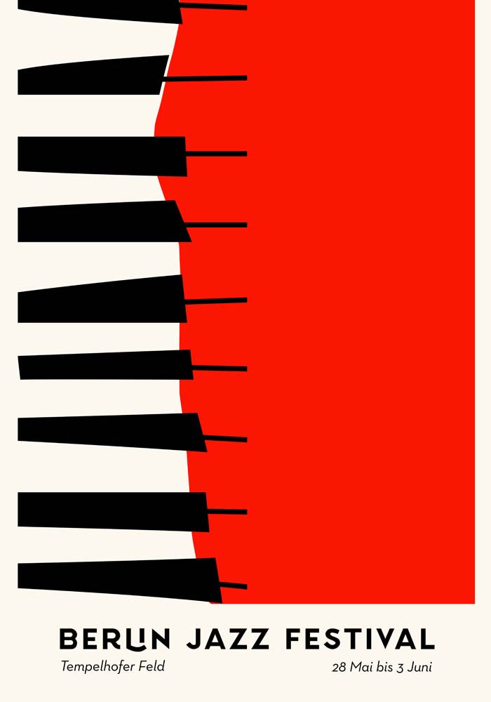 Piano Berlin Jazz Music Poster