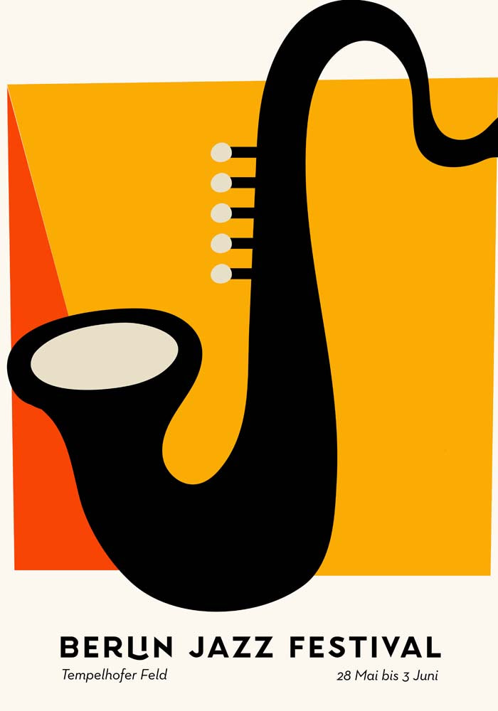 Sax Berlin Jazz Music Poster