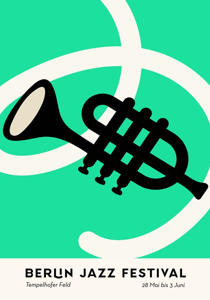 Trumpet Berlin Jazz Music Poster