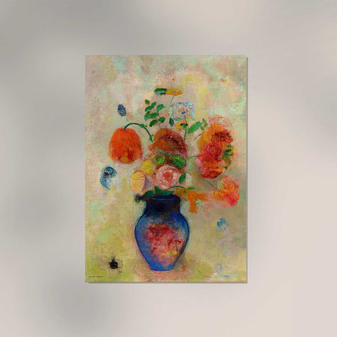 Large Vase with Flowers Painting by Odilon Redon