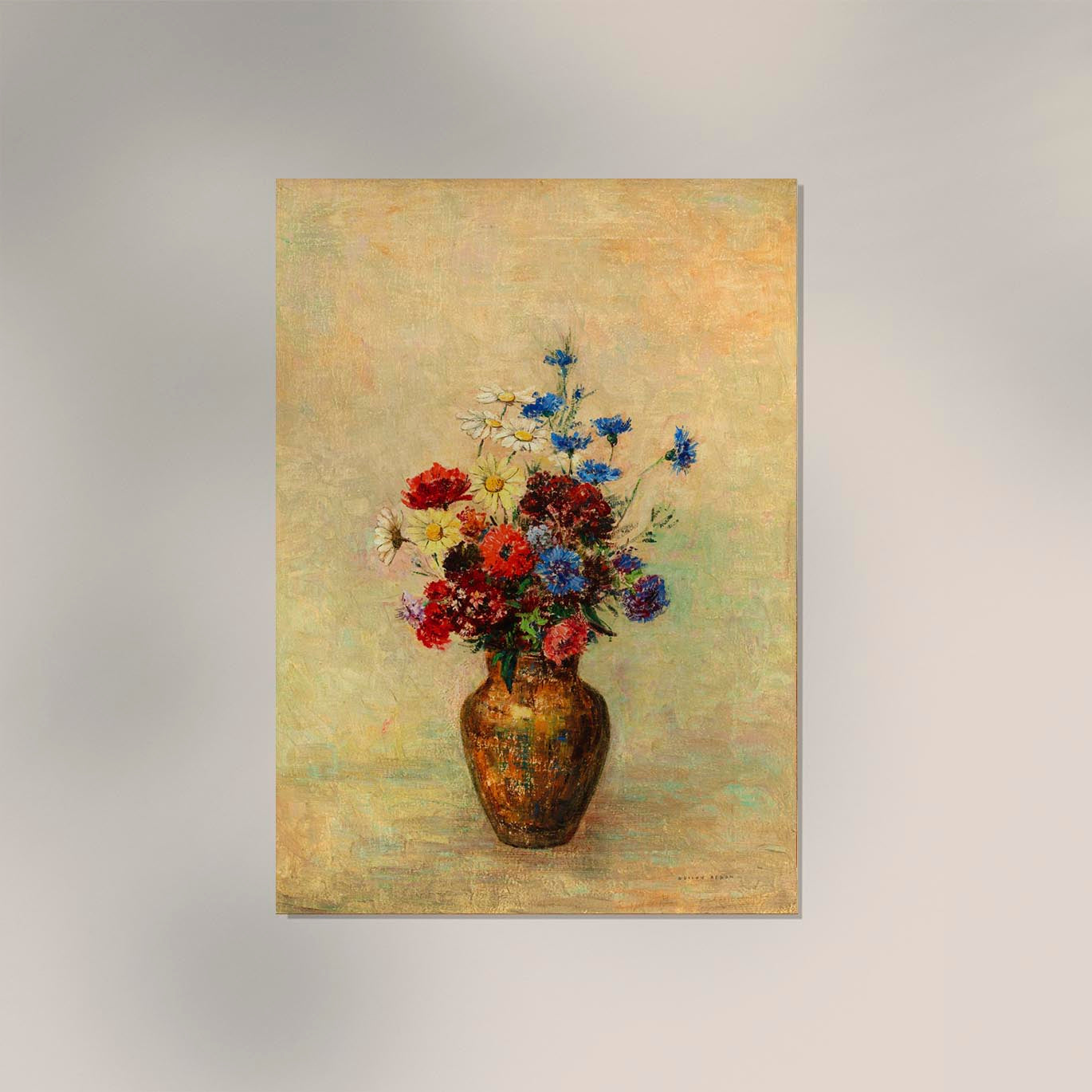 Flowers in a Vase Painting by Odilon Redon