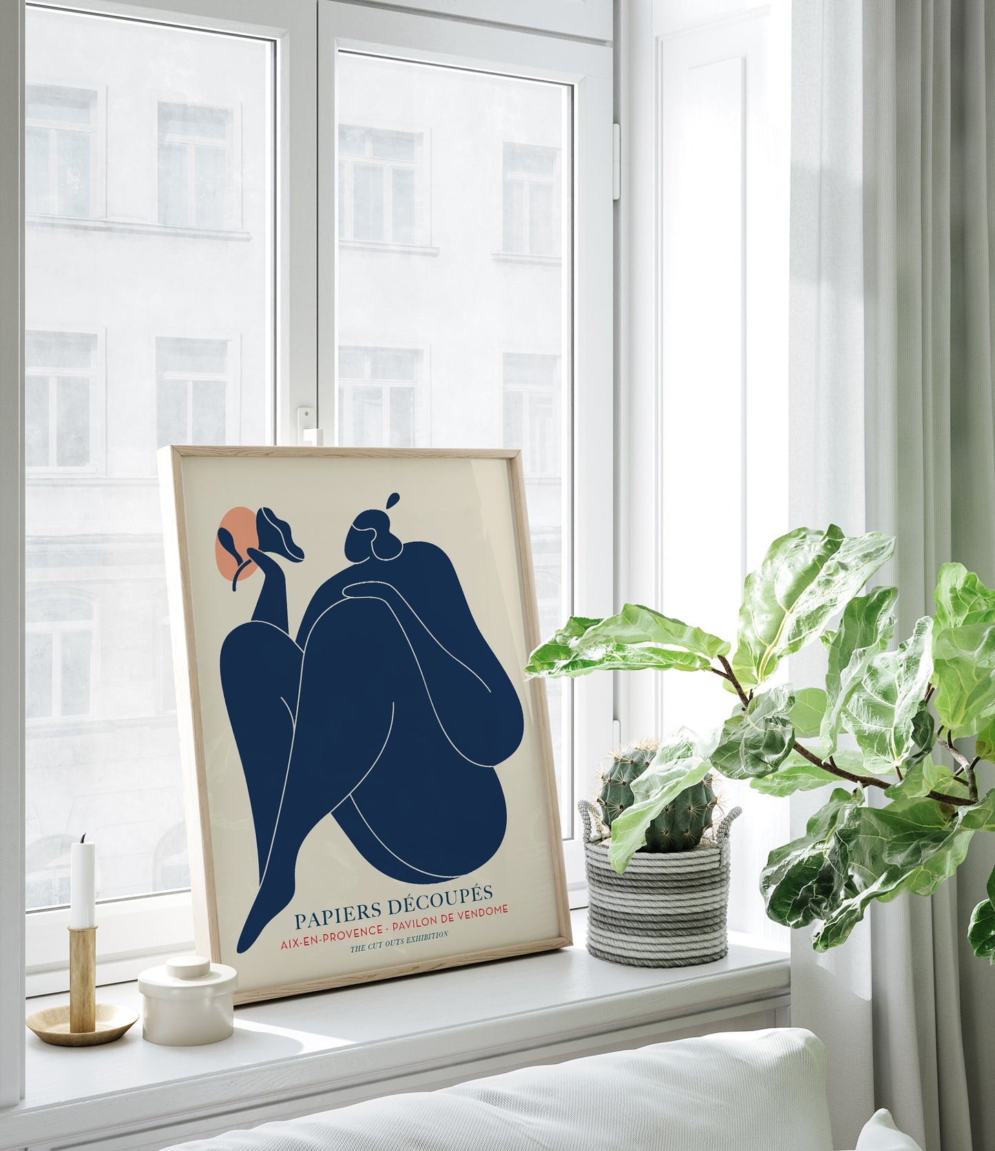 Woman with a flower Papiers Decoupes Art Poster