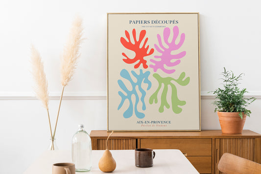 Colorful Fluid forms Papiers Decoupes Art Poster